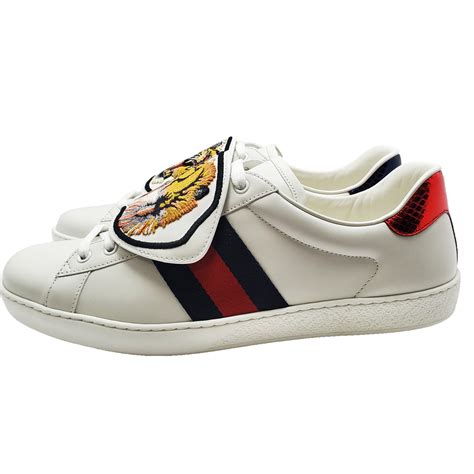 gucci ace tiger patch sneakers|Gucci tiger sneakers black.